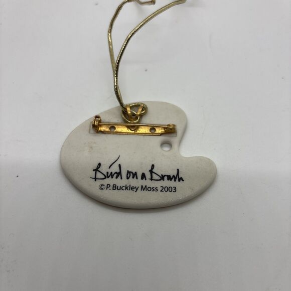 P Buckley Moss Pendant Brooch - Bird On A Brush 2003 - Picture 3 of 3